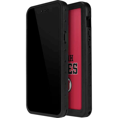 University of Utah Utes Text on Red iPhone 15 Plus Waterproof Case